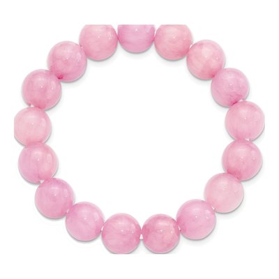 Rose Quartz Beaded Stretch Bracelet, 10mm – view 2