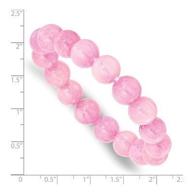Rose Quartz Beaded Stretch Bracelet, 10mm – view 3