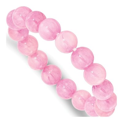 Rose Quartz Beaded Stretch Bracelet, 10mm