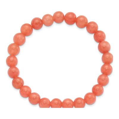 Orange Quartz 8mm Stretch Bead Bracelet – view 2