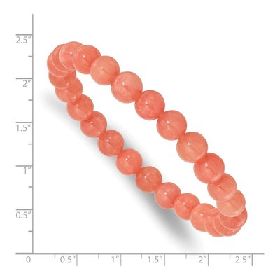 Orange Quartz 8mm Stretch Bead Bracelet – view 3