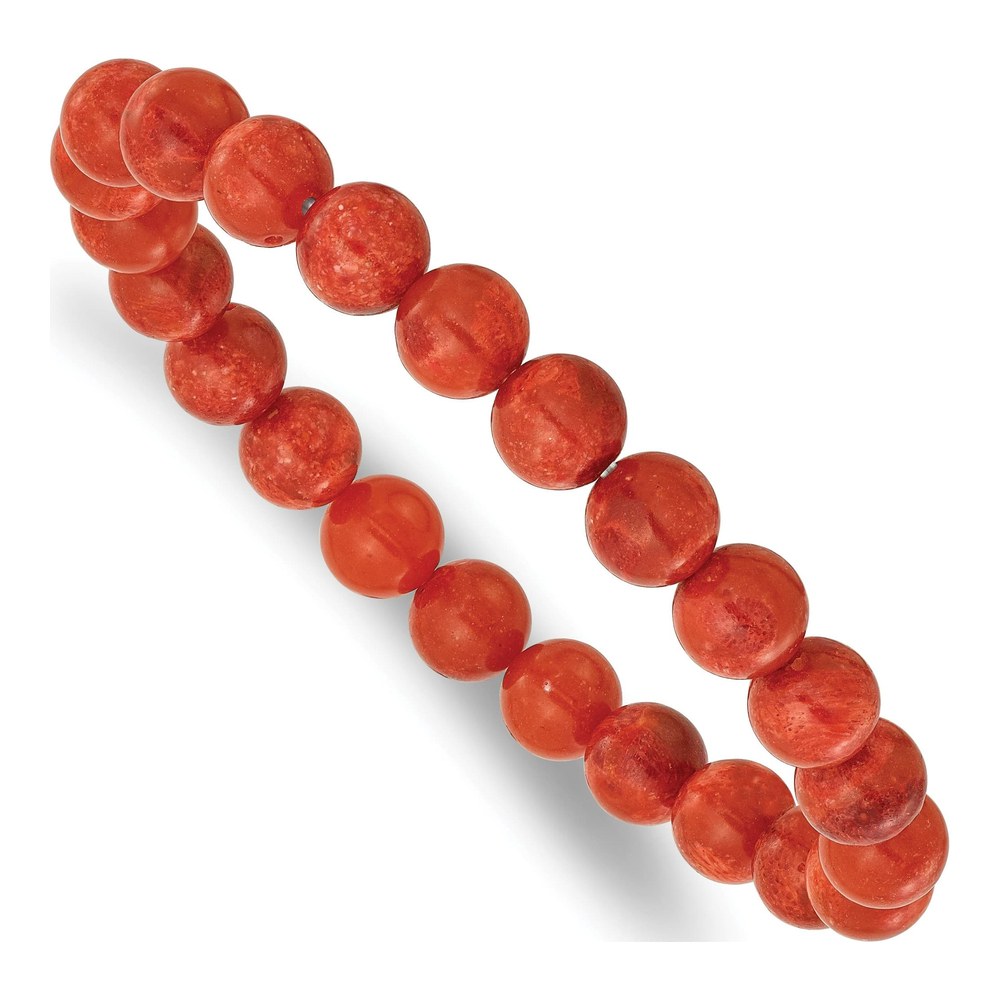Reconstituted Coral 8.5mm Stretch Bead Bracelet