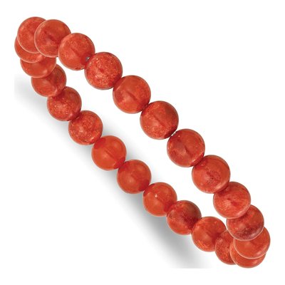 Reconstituted Coral 8.5mm Stretch Bead Bracelet