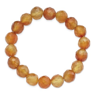 Carnelian 10mm Beaded Stretch Bracelet – view 2