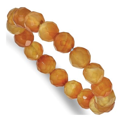 Carnelian 10mm Beaded Stretch Bracelet