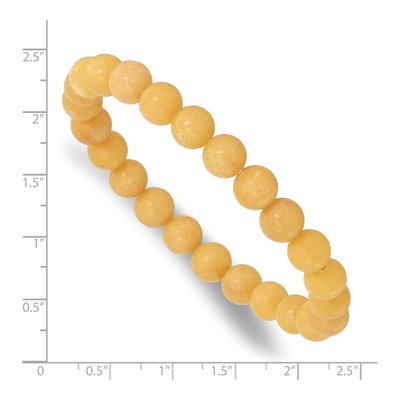 Yellow Jade 8mm Beaded Stretch Bracelet – view 3