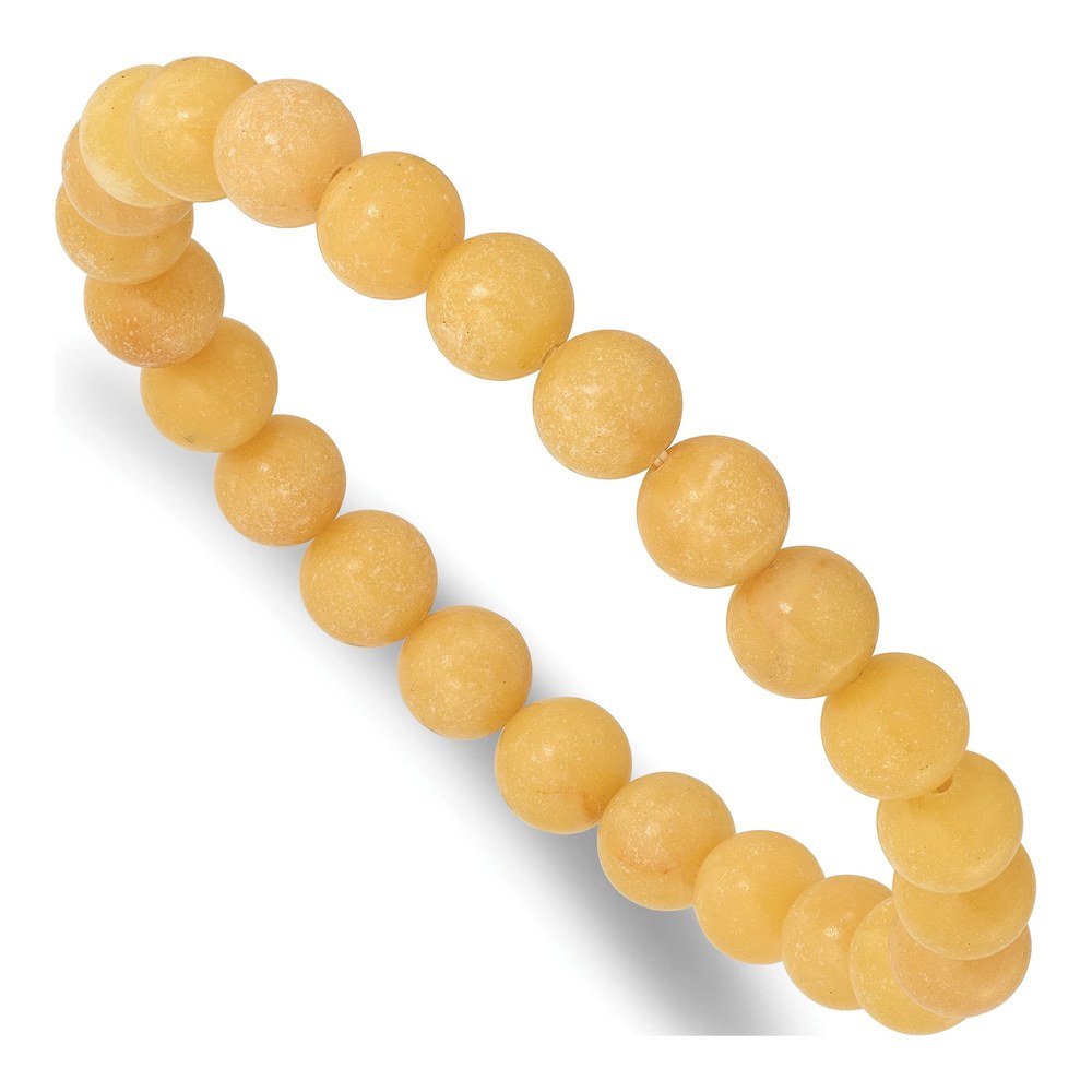 Yellow Jade 8mm Beaded Stretch Bracelet