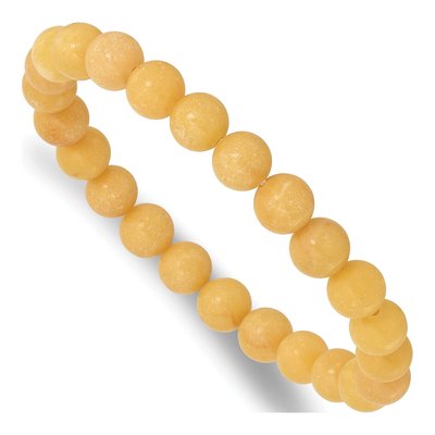 Yellow Jade 8mm Beaded Stretch Bracelet