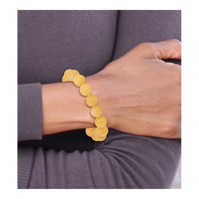 Yellow Quartz Beaded Stretch Bracelet – view 4