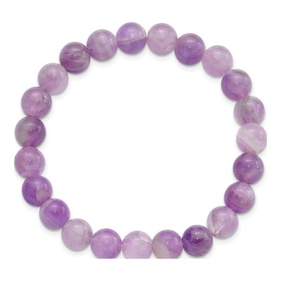 Amethyst 8.5mm Beaded Stretch Bracelet – view 2