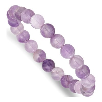 Amethyst 8.5mm Beaded Stretch Bracelet