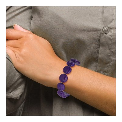 Purple Quartz Beaded Stretch Bracelet for Women – view 4