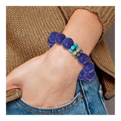 Hematite Agate Quartz Stretch Bracelet – view 4