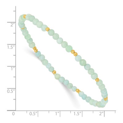 Gold-Plated Sterling Silver Blue Quartz Stretch Bracelet – view 4