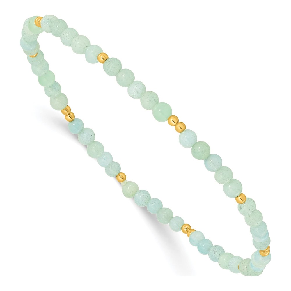 Gold-Plated Sterling Silver Blue Quartz Stretch Bracelet