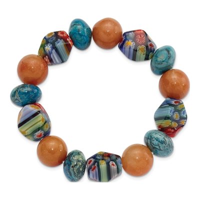Aventurine & Agate Beaded Stretch Bracelet – view 2