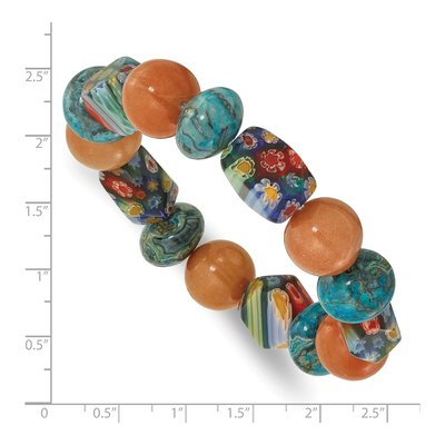 Aventurine & Agate Beaded Stretch Bracelet – view 3