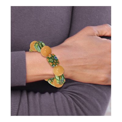 Aventurine & Kangsai Glass Stretch Bracelet – view 4