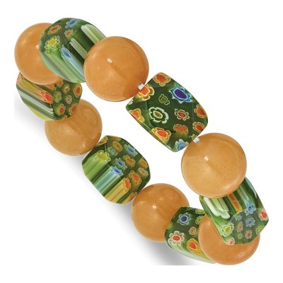 Aventurine & Kangsai Glass Stretch Bracelet