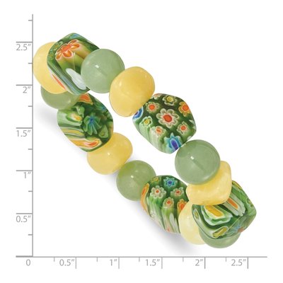 Aventurine & Yellow Jade Beaded Stretch Bracelet – view 3