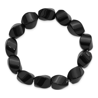 Black Agate Beaded Stretch Bracelet – view 2