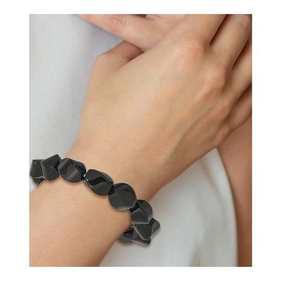 Black Agate Beaded Stretch Bracelet – view 4