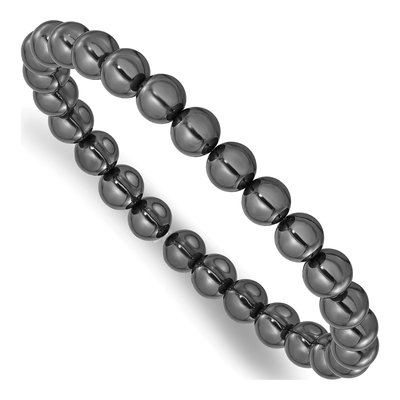 Hematite 7mm Beaded Stretch Bracelet