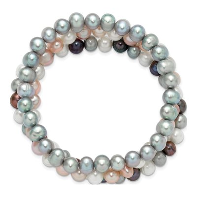 5-Piece Freshwater Pearl Stretch Bracelet Set – view 2