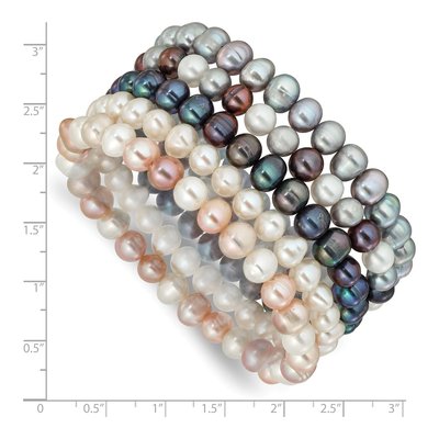 5-Piece Freshwater Pearl Stretch Bracelet Set – view 3