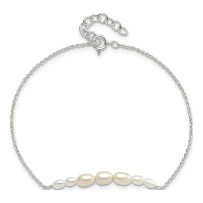 Sterling Silver Freshwater Cultured Pearl E-Coated Bracelet – view 4