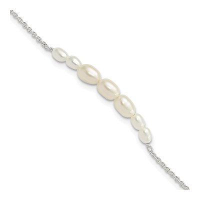 Sterling Silver Freshwater Cultured Pearl E-Coated Bracelet