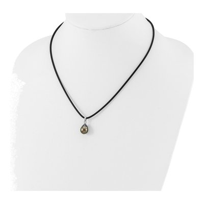 Sterling Silver Black Tahitian Cultured Pearl Necklace – view 3