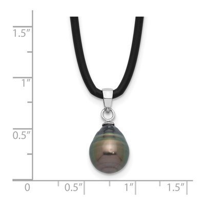 Sterling Silver Black Tahitian Cultured Pearl Necklace – view 4