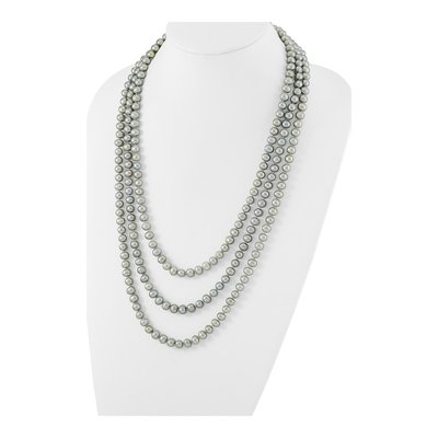 76" Grey Freshwater Pearl Slip-On Necklace – view 2