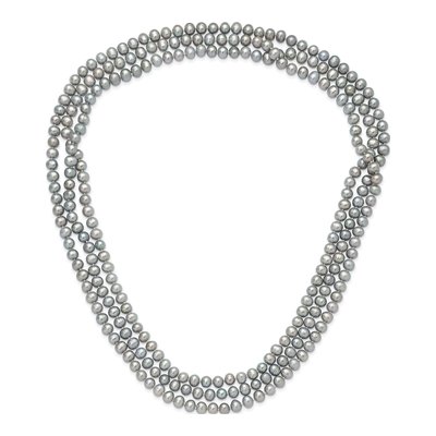 76" Grey Freshwater Pearl Slip-On Necklace – view 3