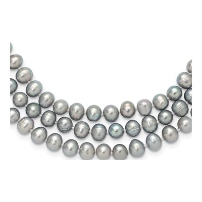 76" Grey Freshwater Pearl Slip-On Necklace