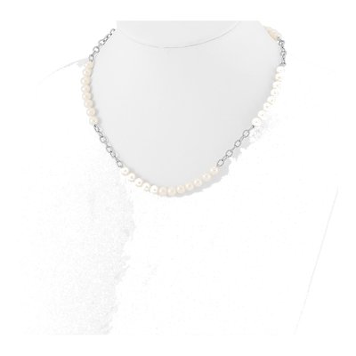 Sterling Silver Freshwater Pearl Necklace & Earring Set – view 4