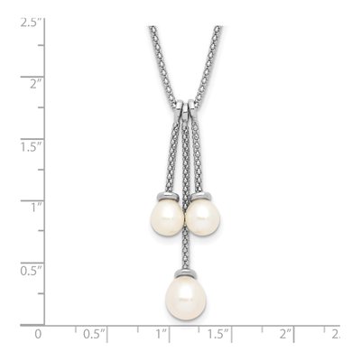 Sterling Silver Freshwater Cultured Pearl Dangle Necklace – view 4