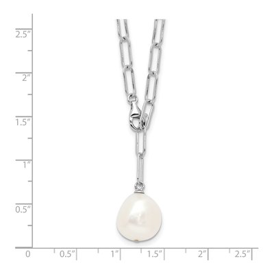 Sterling Silver Freshwater Cultured Pearl Teardrop Adjustable Necklace – view 4