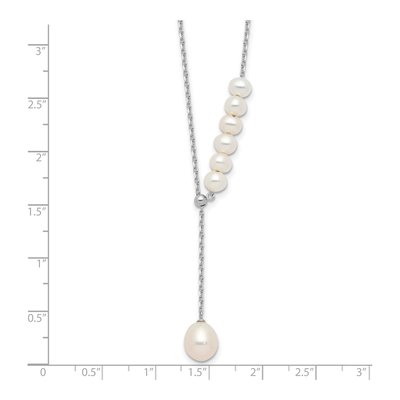 Sterling Silver Freshwater Cultured Pearl Teardrop Semi-Round Necklace – view 4
