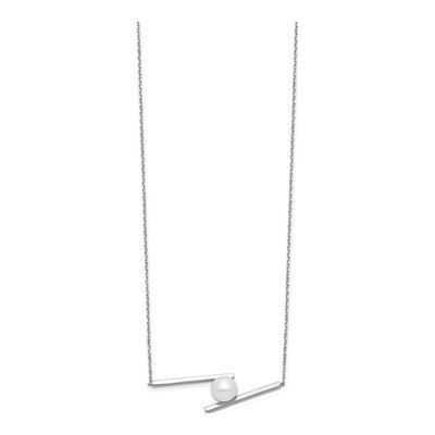 Sterling Silver Freshwater Cultured Pearl Round Necklace – view 2