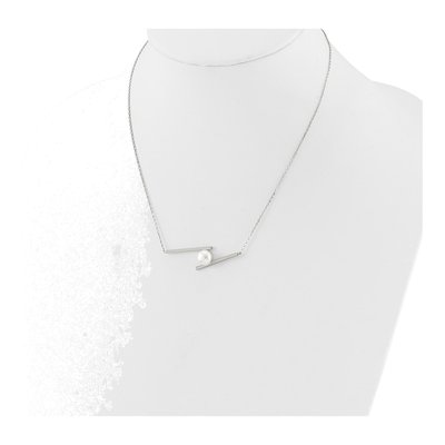 Sterling Silver Freshwater Cultured Pearl Round Necklace – view 3
