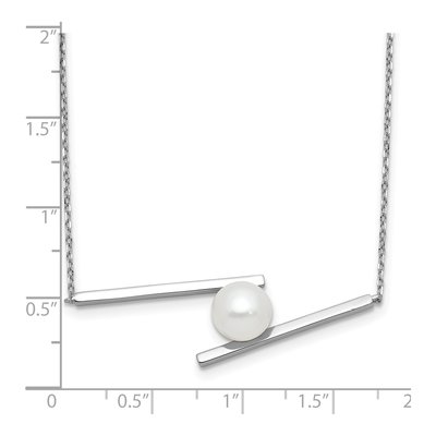 Sterling Silver Freshwater Cultured Pearl Round Necklace – view 4