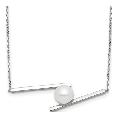Sterling Silver Freshwater Cultured Pearl Round Necklace