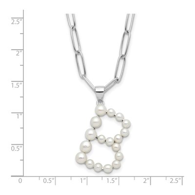 Sterling Silver Freshwater Cultured Pearl Letter B Necklace – view 4