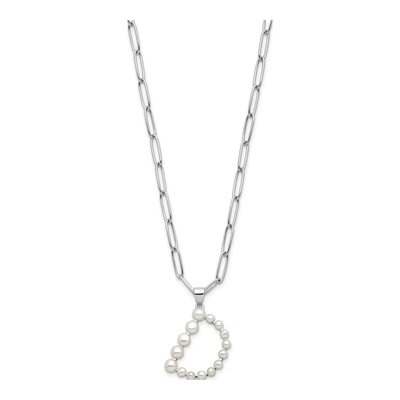 Sterling Silver Freshwater Cultured Pearl Letter D Necklace – view 2