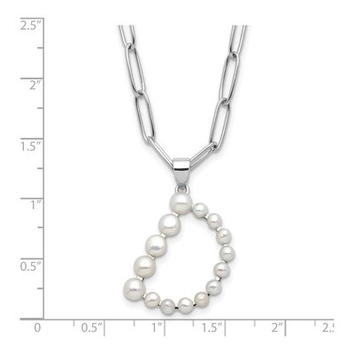 Sterling Silver Freshwater Cultured Pearl Letter D Necklace – view 4
