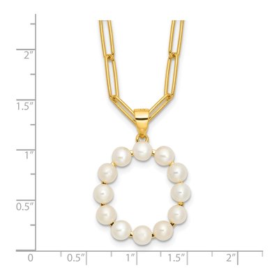 Gold-Plated Sterling Silver Freshwater Cultured Pearl Letter O Necklace – view 4