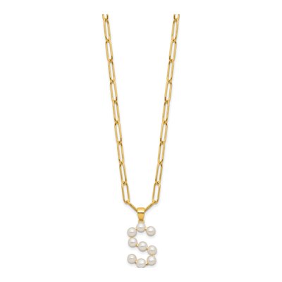 Gold-Plated Sterling Silver Freshwater Cultured Pearl Letter S Necklace – view 2