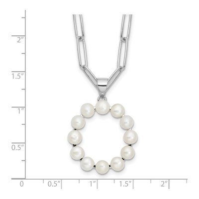 Sterling Silver Freshwater Cultured Pearl Letter O Necklace – view 4